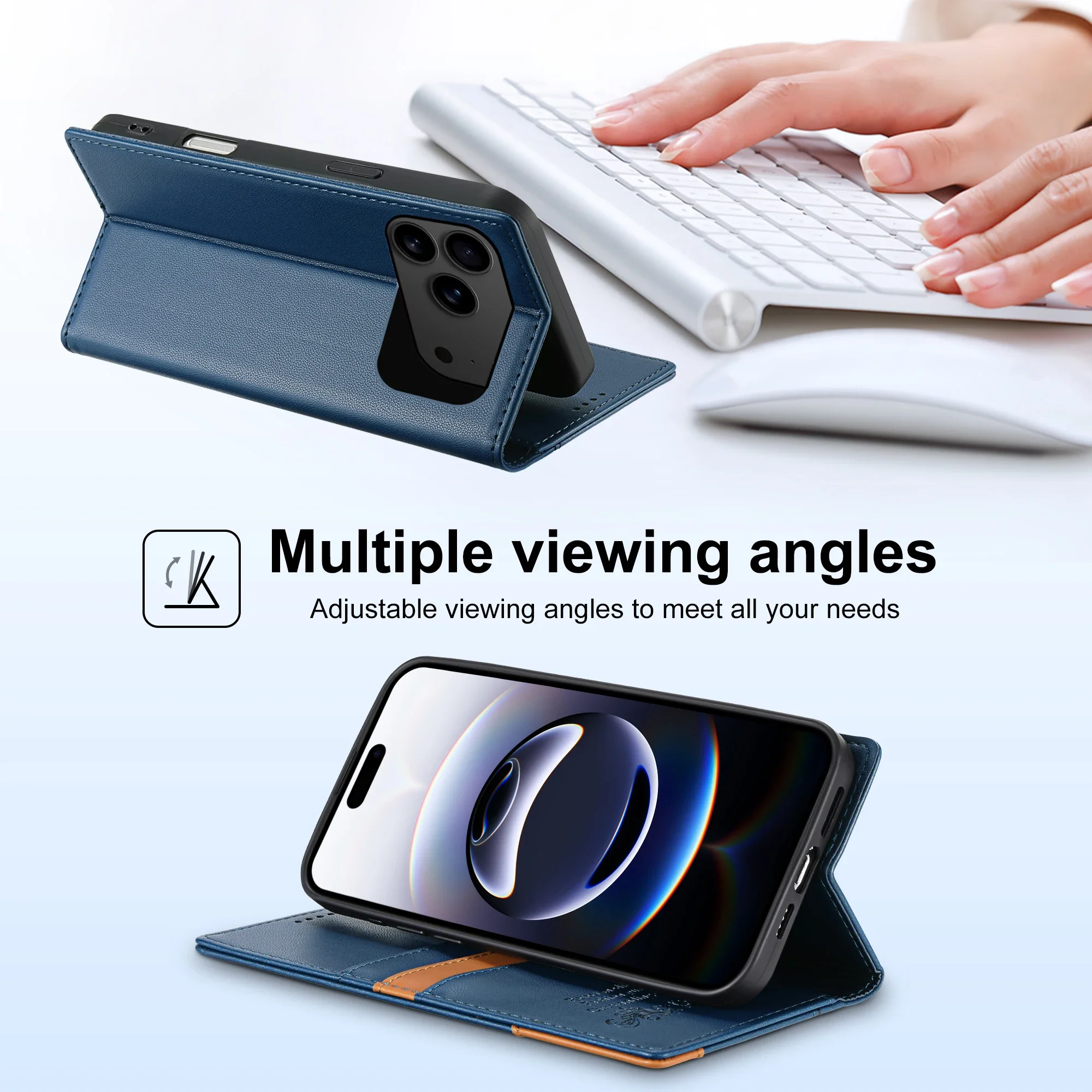 Custodia a portafoglio in pelle magnetica per iPhone 17 Air 16E 16 Pro Max 15 14 13 12 11 XS XR Max SE 8 7 Plus Borsa per carte Cover per telefono