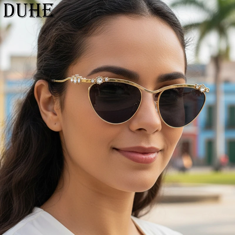 

Модные металлические солнцезащитные очки Y2K для девочек с бриллиантами, уличные солнцезащитные очки для путешествий, отдыха и танцев, женские высококачественные повседневные солнцезащитные очки UV400