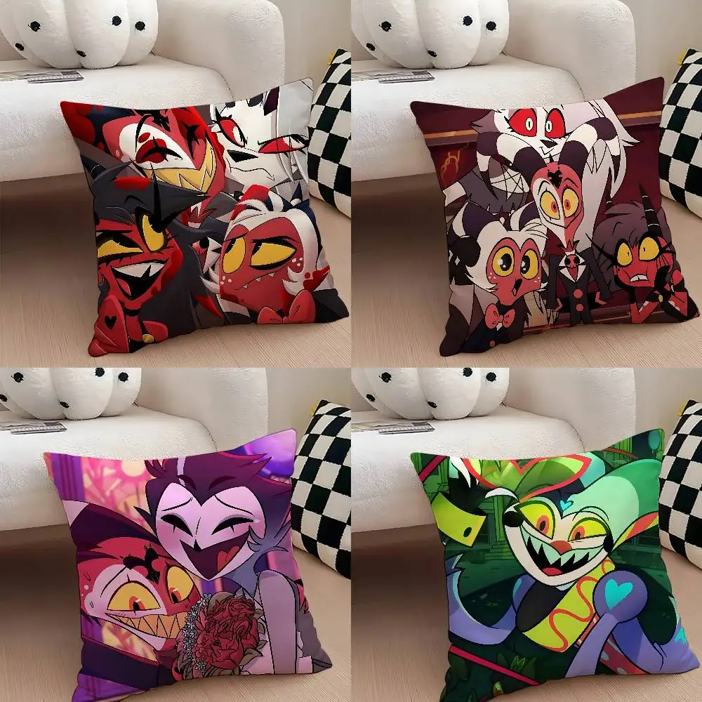 Cute A-Helluva Boss-H Pillow Case Cushion Cover Soft Cute Throw Pillow Case For Car Sofa Pillowcase Polyester With Zipper