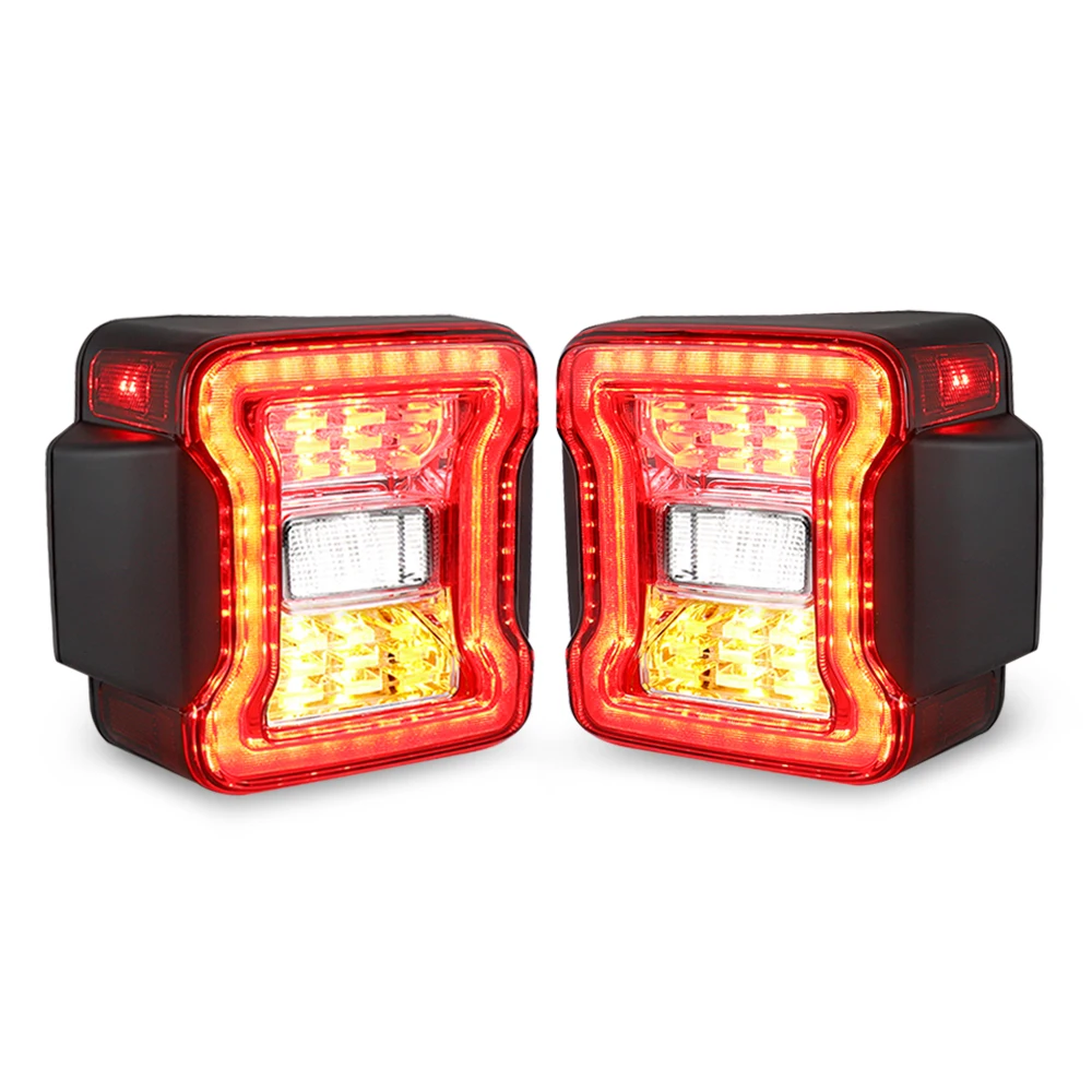 For Jeep Wrangler JK LED Tail Light Assembly 2007-2017 Car Rear Brake Reverse Light Daytime Running Lights