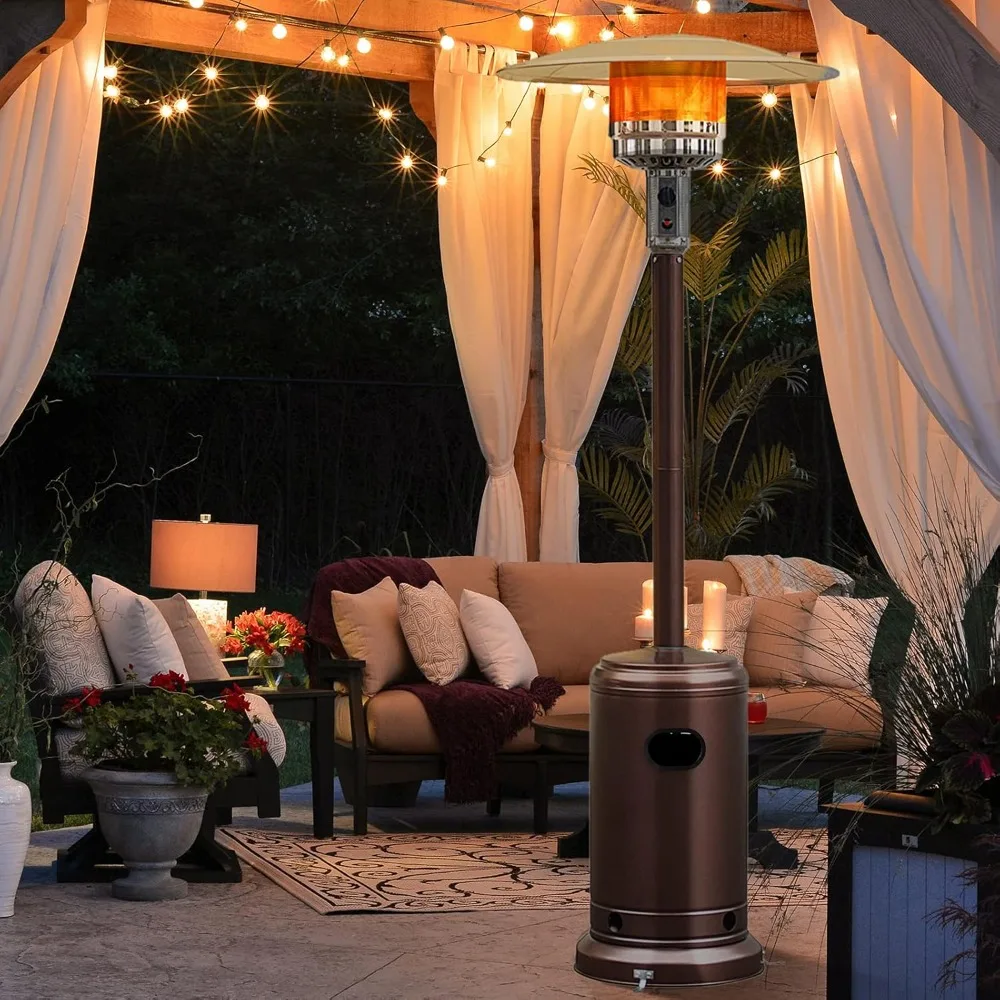 

Patio Heaters for Outdoor Use, 50,000 BTU Propane Outdoor Heaters with Wheels, Outdoor Heat Lamp with Trip-Over Protection