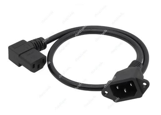 

90-Degree Elbow Power Supply Extension Cable - Ultra-Thin Soft C13 to C14