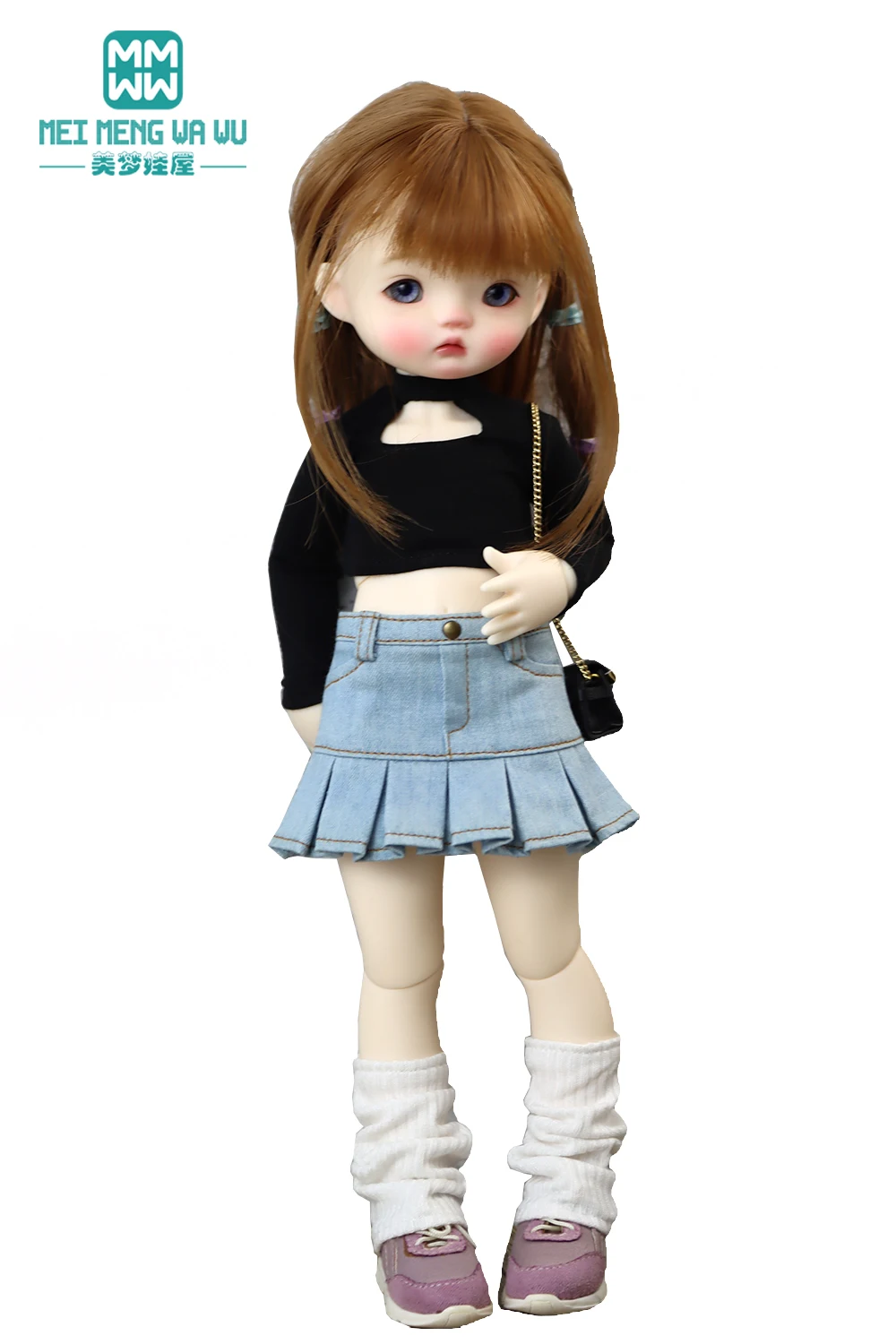 Nini Pop Kleding Modieuze veelkleurige denim rok Past 30 cm 1/6 BJD YOSD MYOU Pop Speelgoed Gift