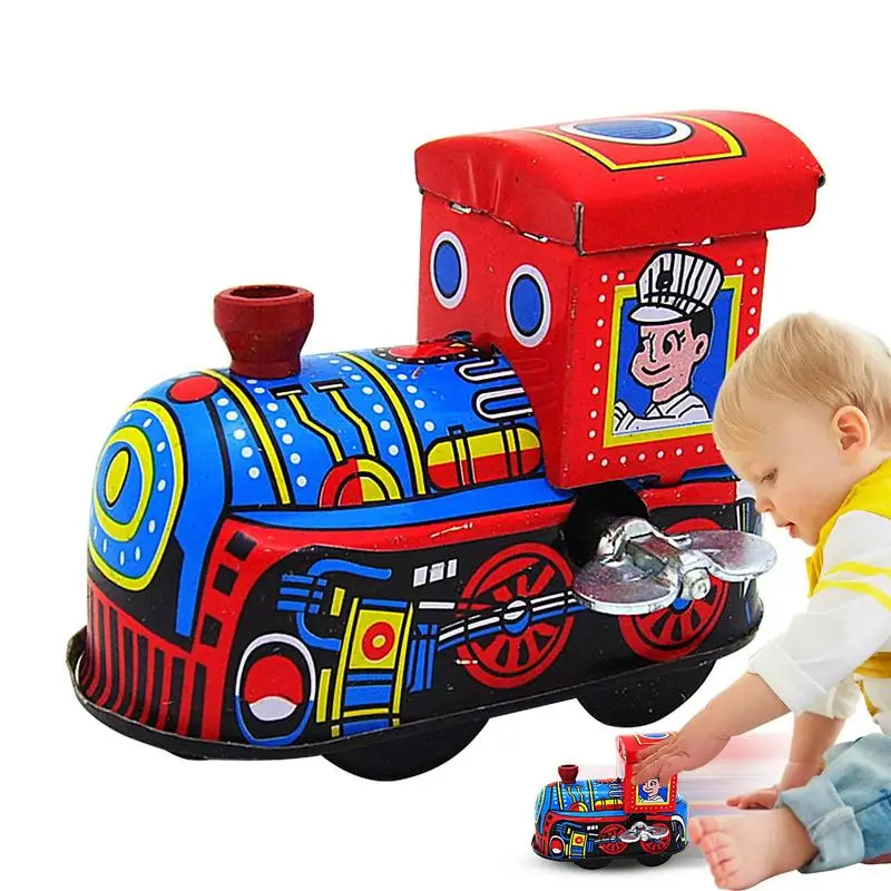 Retro Wind-up Toys Retro Small Train Wind-up Toy For Boys Wind-Up Kid Collection Toy Novelty Tin Toys For Home And Bedroom Decor