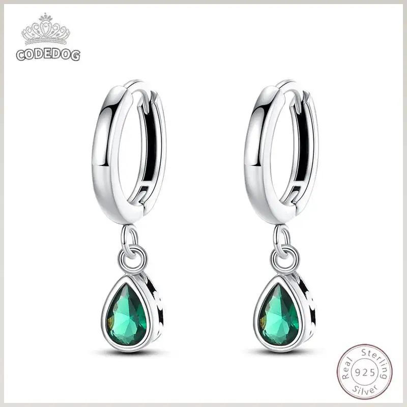 

Популярные серьги из стерлингового серебра 925 пробы, очаровательные простые зеленые блестящие циркониевые свадебные женские ювелирные изделия, подарок