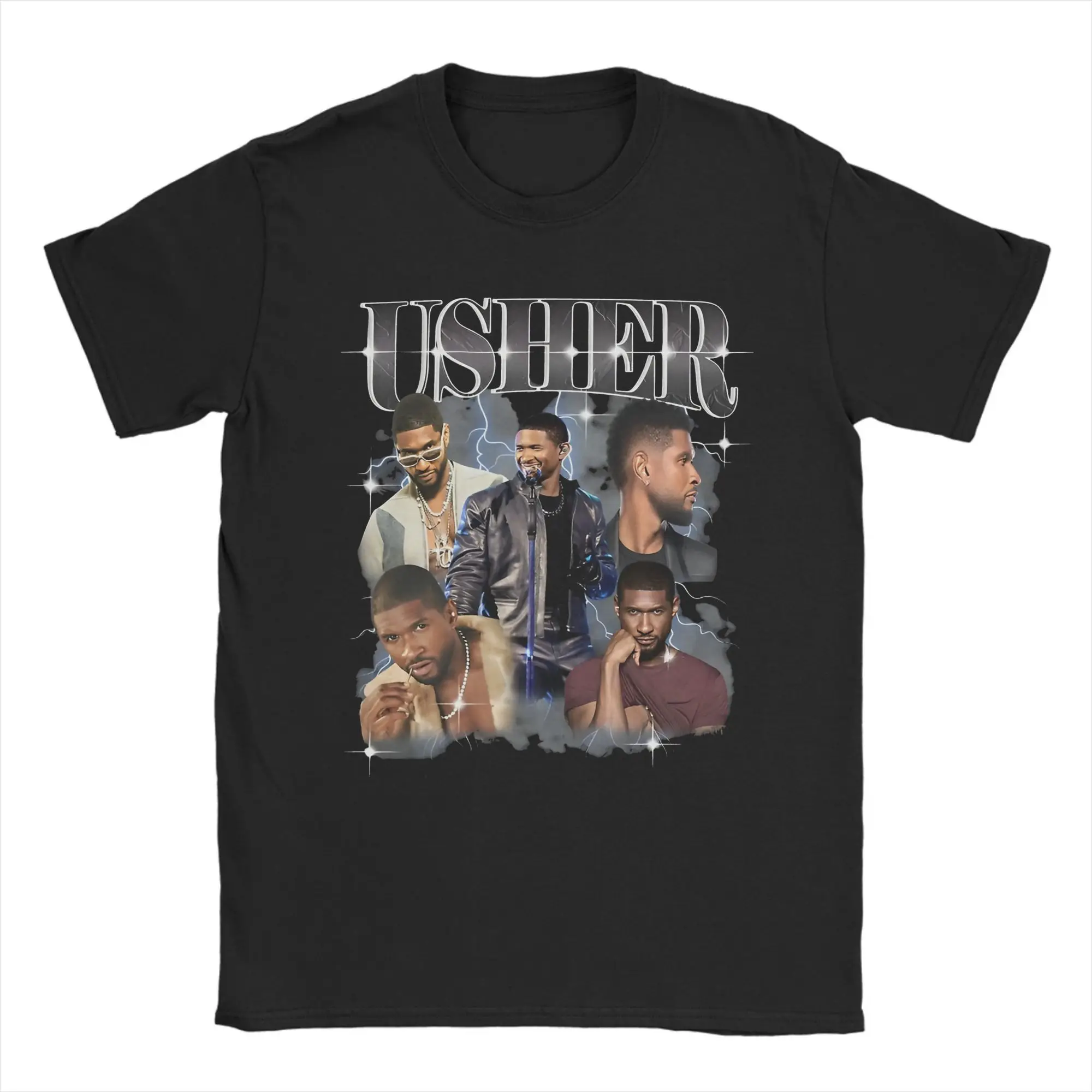 

Usher Past Resent Future 2024 Tour Bootleg T-Shirt Summer For Men Harajuku Custom Logo Tee Shirt Short Sleeve Y2K Fun Tops