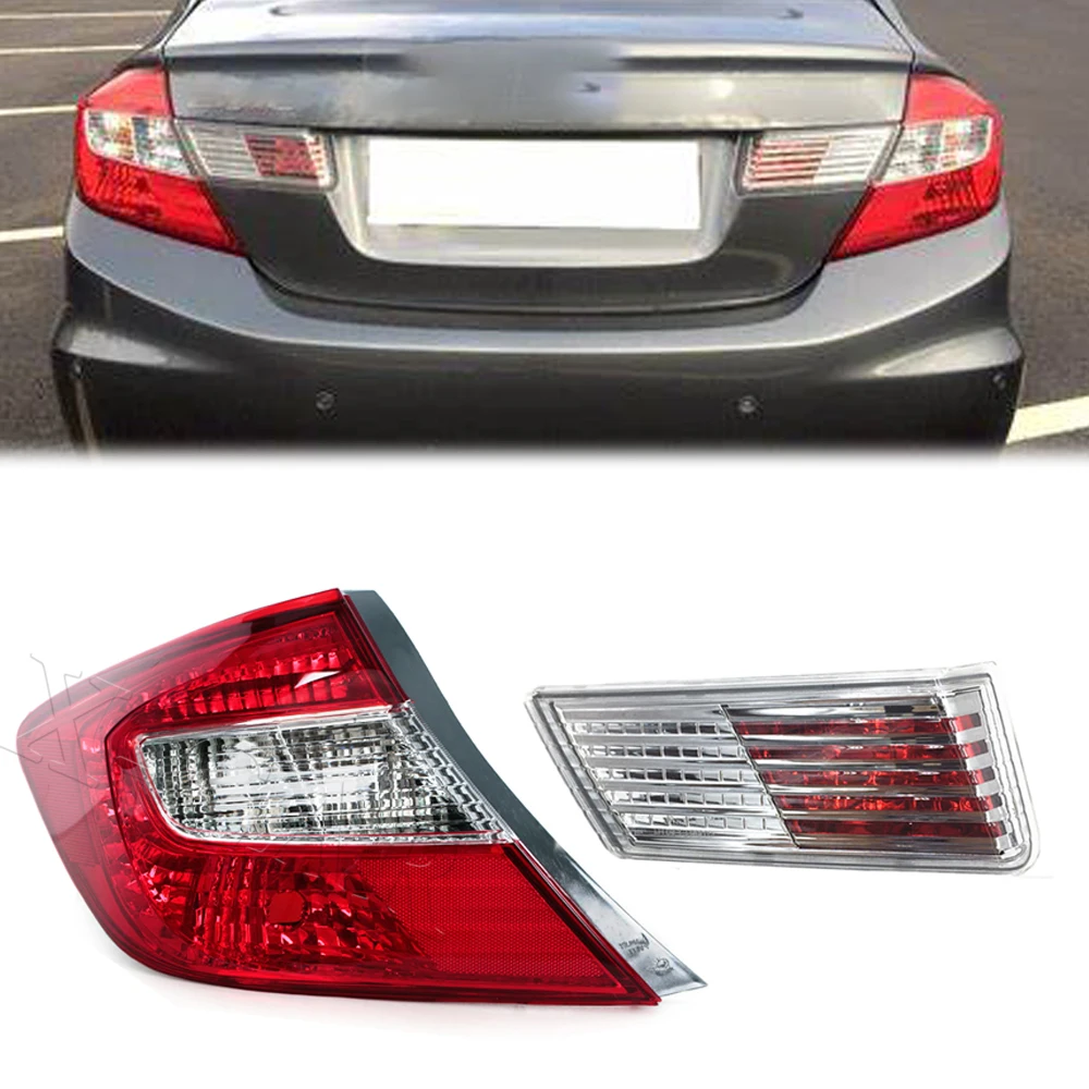 

For Car Rear Tail Light Rear Fog Lamp Reversing Lights Outside Inside For Honda Civic Sedan 2012 2013 34155TR0H01 33500TR0A01