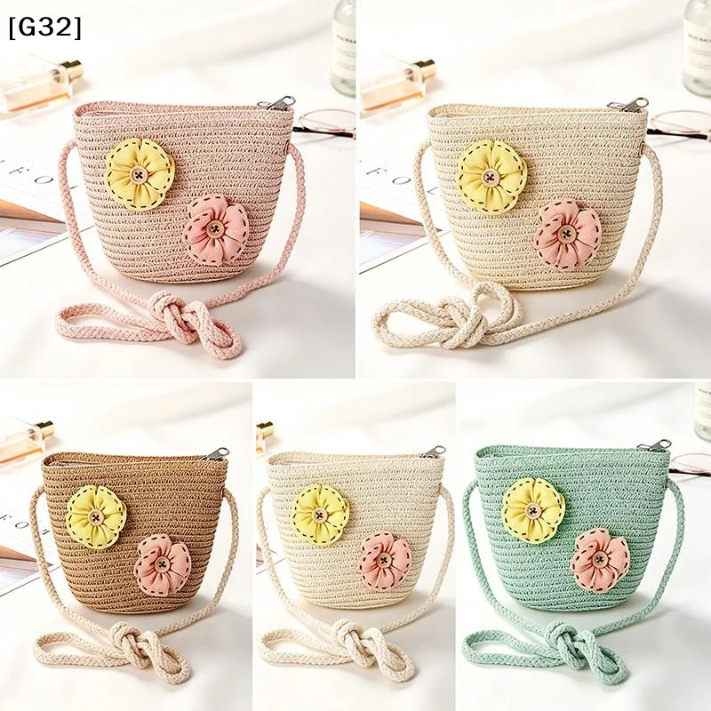 Mini Fashion Handmade Girls Summer Children Weaving Bag Shoulder Bag Handbags Straw [G32]