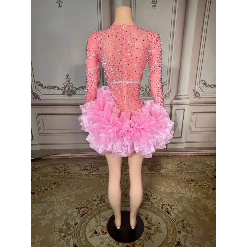 Sexy See Through Dinner Gown Square Collar Crystal Sequin Lady Night Prom Dresses Elegant Women Formal Party Evening Maxi Dress