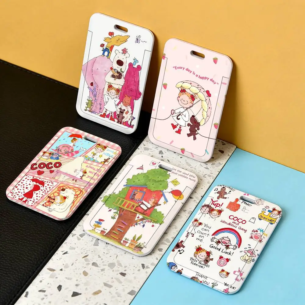 

Милый пластиковый чехол-слайдер Kawaii C-Coco и Wondrous Gang с ремешком для рабочего пропуска, студенческого билета, фото, бейджа, карты сотрудника
