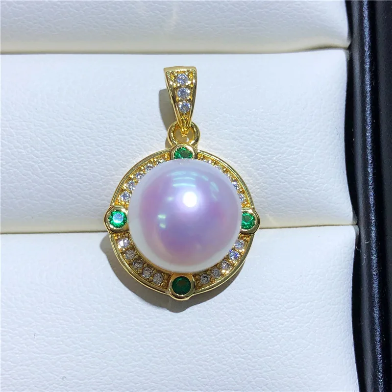 

18 "gorgeous AAAAA 11-12mm round Nanhai white pearl pendant necklace 925s ..