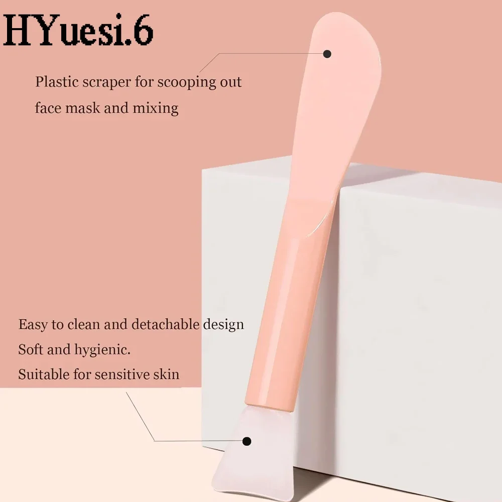 Classic Double-Ended Face Mask Brush With Soft Silicone Head Cream Lotion Applicator DIY Beauty Tool