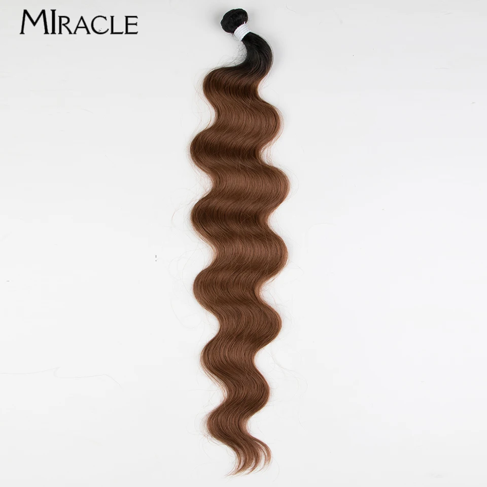 MIRACLE-Extensions Capillaires Synthétiques Ondulées pour Femme, Tissage de Cheveux Artificiels, Blond Ombré, Rouge, Brun, Cosplay, 30 Paquets