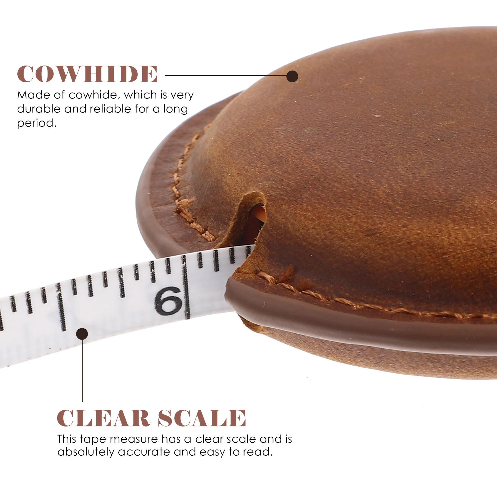 

1pcs Mini Tape Keychain Cowhide Retractable Lightweight Body Lightweight Tapes Measuring Tool For Sewing Tailoring Home Use