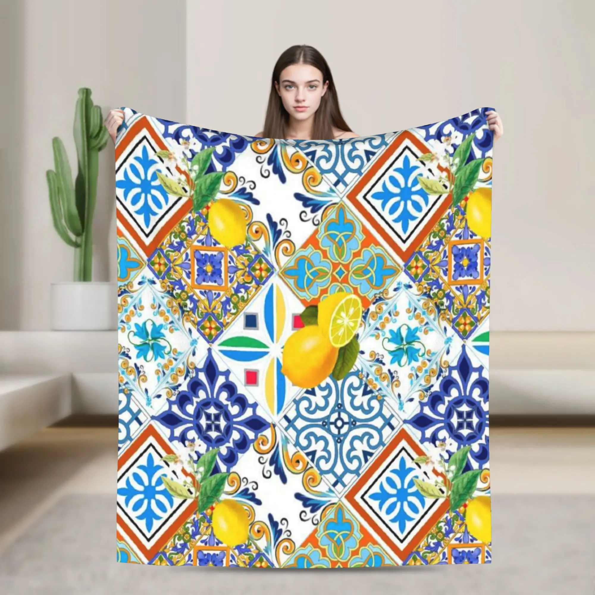 Italy Cute Print Sicilia Sicily Love Trinacria Blankets Winter  Warm Soft Throw Blanket For Girl Flannel Bedspread Bed Cover