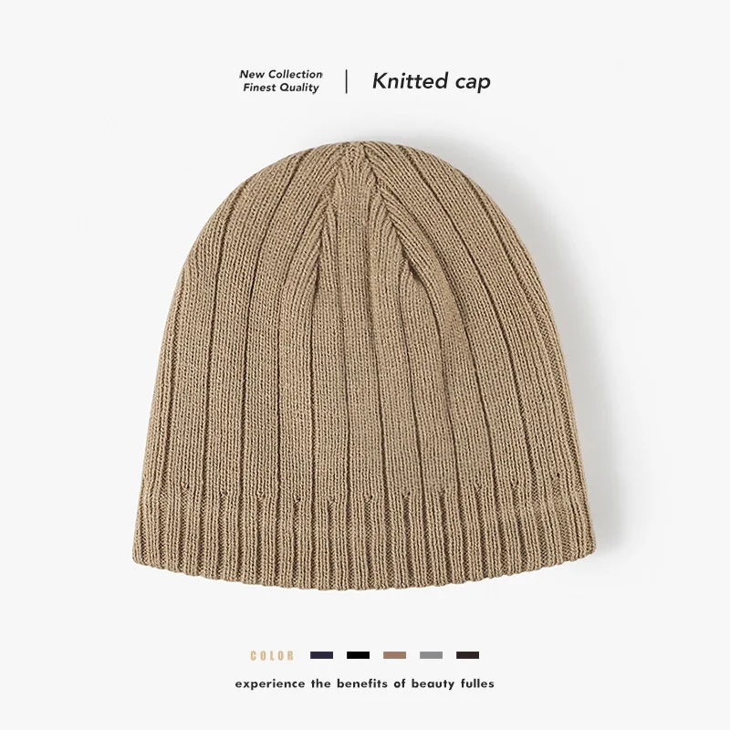 Autumn and Winter Thickened Ear-Protecting Knitted Hat for Women, Warm Fine-Thread Wool Hat, Casual and Versatile for Young