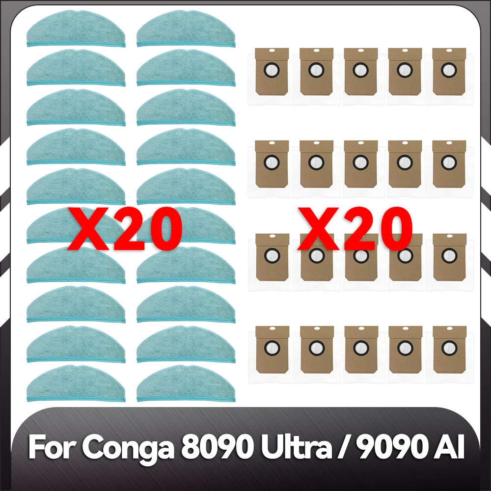 

Сменные пылевые мешки для робота Conga 8090 Ultra / 9090 AI, накладки для швабры, запасные части, аксессуары