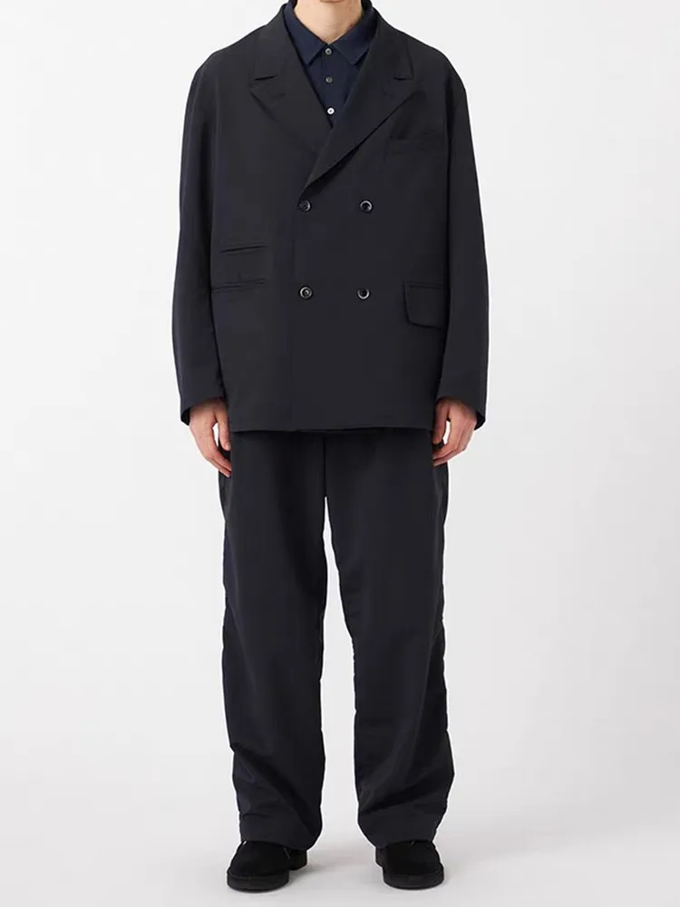 

25AW Men's and Women's Loose Collar Black Fashion Trend Casual Style Double Breasted Western Suit Coat