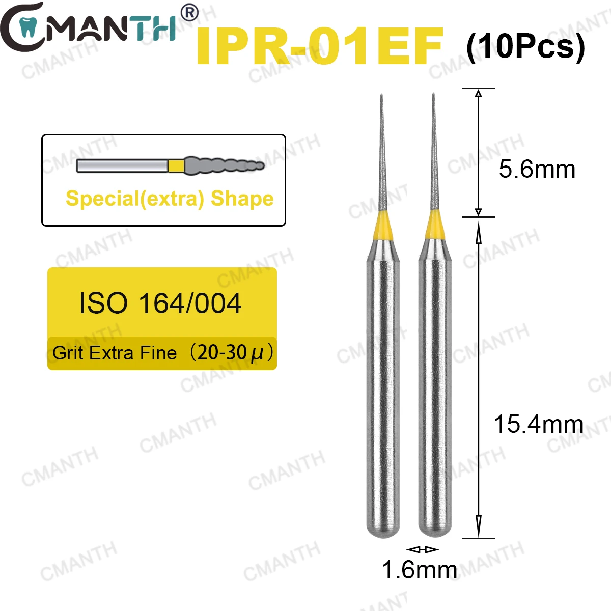 Dental Diamond Bur IPR-01EF Extra Fine Orthodontic IPR Inter Proximal Reduction Dentistry FG Drills for High Speed Handpiece