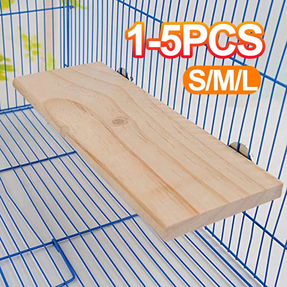 1-5pcs Pet Wood Jumping Platform Climbing Frame Scratch Board Springboard Cage Mounted Guinea Pig Toys House Supplies