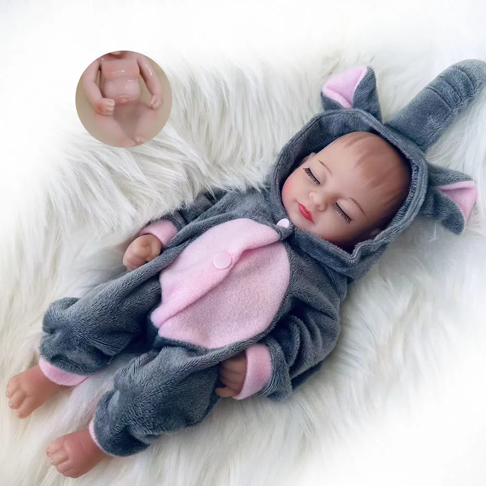 

28cm 11inch Small Size Full Vinyl Body Sleeping Cute Baby With Painted hair,Birthday Gifts For Kids