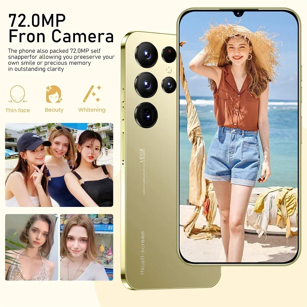 Smartphone S24 Ultra, plein écran 7.3 pouces, téléphone portable 4G/5G, 22 To + 2 To, 7800mAh, version globale du matin, chaud, nouveau