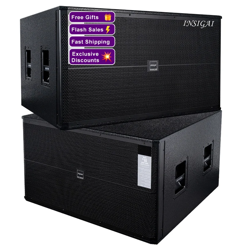 Sistema de Sonido Profesional con Altavoz de Bajos Doble de 18 Pulgadas para Fiestas y Escenarios, Subwoofer Pasivo Doble de 18 Pulgadas