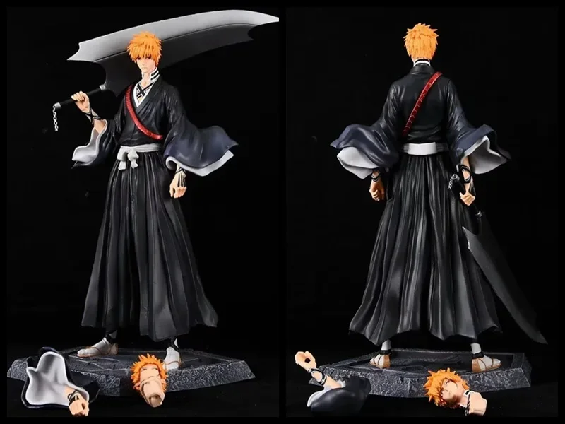 

Anime figure GK BLEACH Millennium Blood Battle Kurosaki Ichigo double-headed carved standing model ornaments box hand do