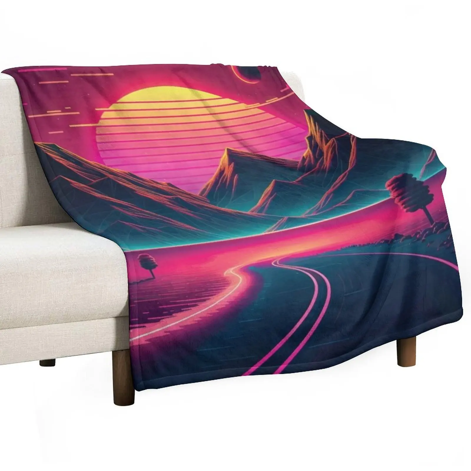 Highway to the Dreamland Throw Blanket Designers christmas gifts Blankets