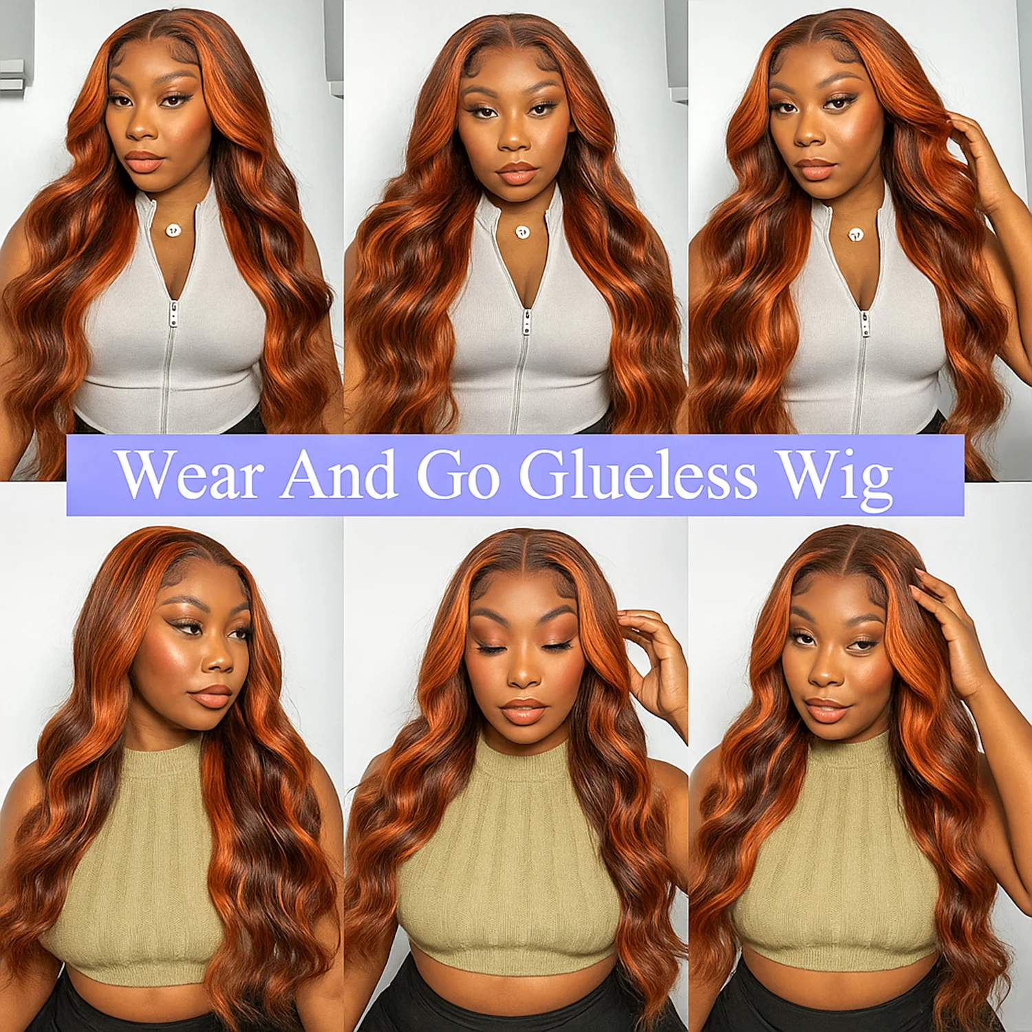 10A الزنجبيل البني تسليط الضوء على الجسم موجة الدانتيل إغلاق الجبهة الباروكات الشعر البشري 5x5 قبل قطع الدانتيل غلويليس شعر مستعار أومبير الزنجبيل البرتقالي # 4/350