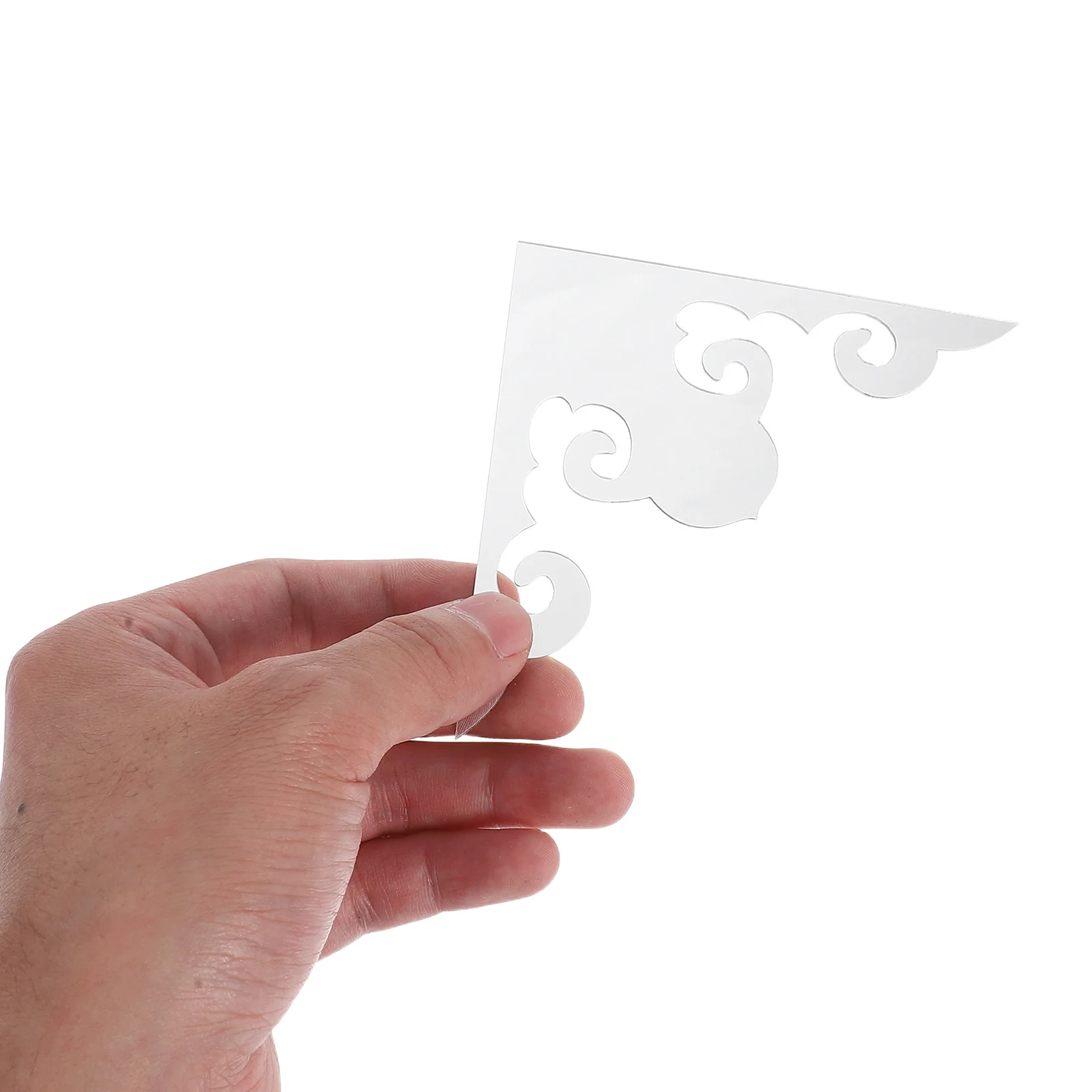 

12 Pcs Corner Sticker Adhesive Mirror Decals Home Decor Living Room Wall Decorations Bathroom Cabinet