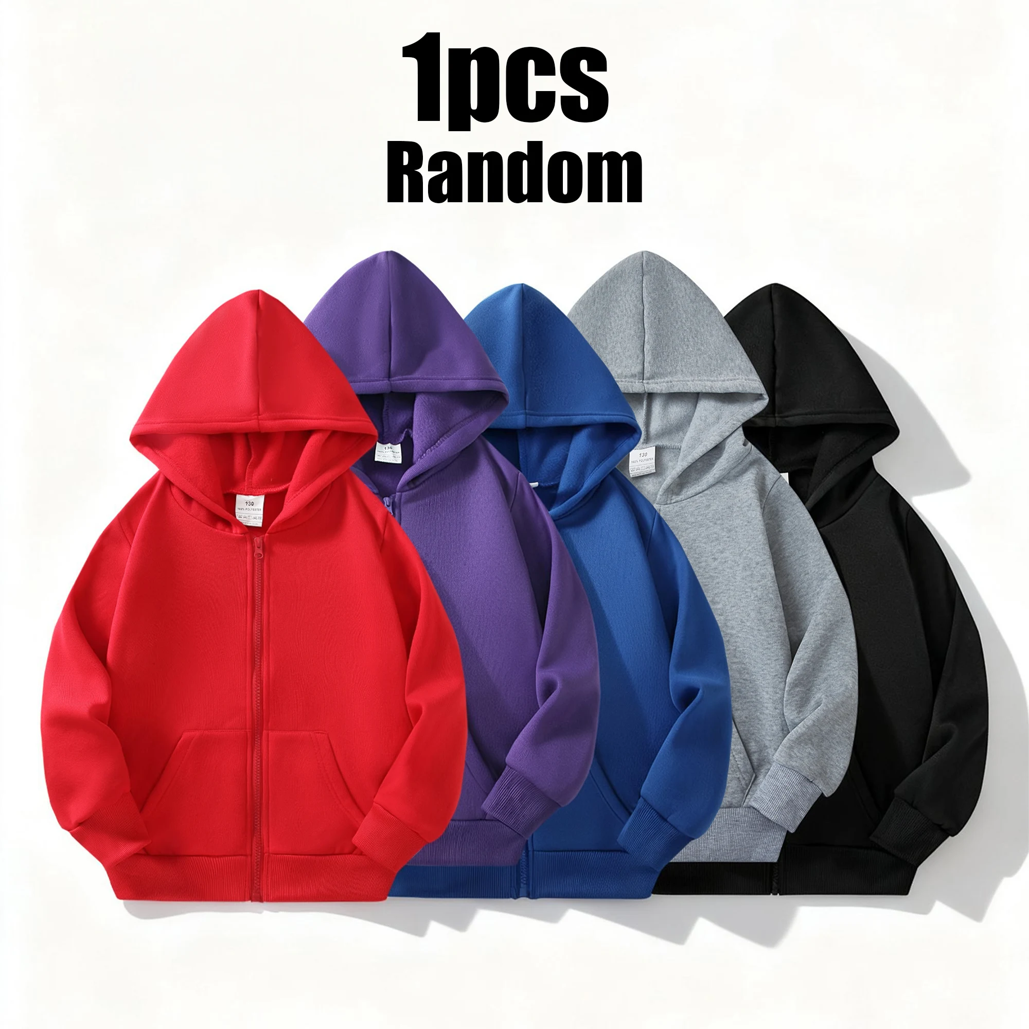

Big Kids Fleece Zip Hoodie, Random Single Piece - Casual Athletic Pullover, Ideal for Outdoor & Active Wear
