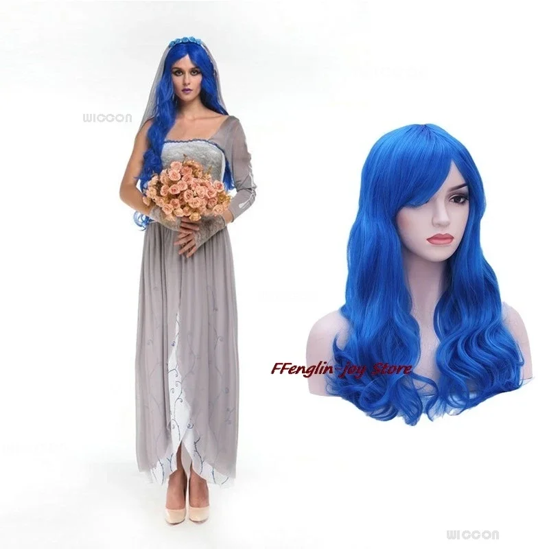 Masquerade Bride Emily Cosplay Costume Wig Zombie Ghost Halloween Party Dress up Women Scary Gothic Poor Wedding Dres@0Z*