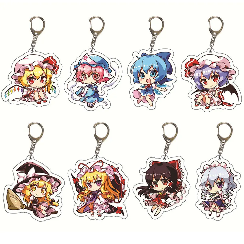 LLavero de proyecto Anime Touhou, Cosplay Hakurei Reimu Kirisame Marisa, accesorios colgantes de disfraz, llavero acrílico, regalo de Navidad