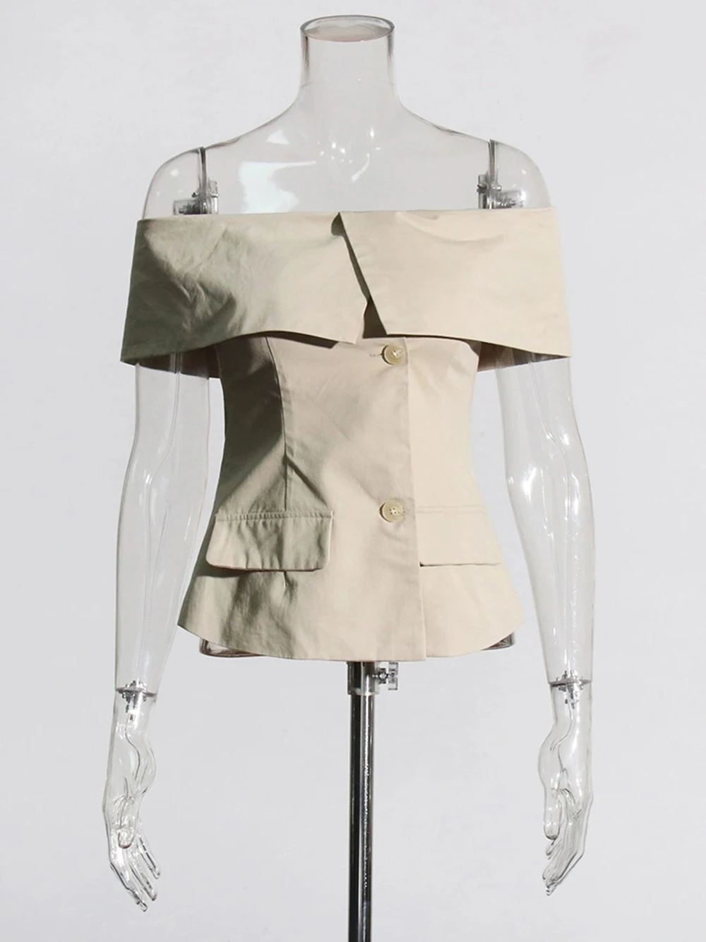 High-end top suit 2025 summer new style one-shoulder off-shoulder slim fit small suit-GZXX954