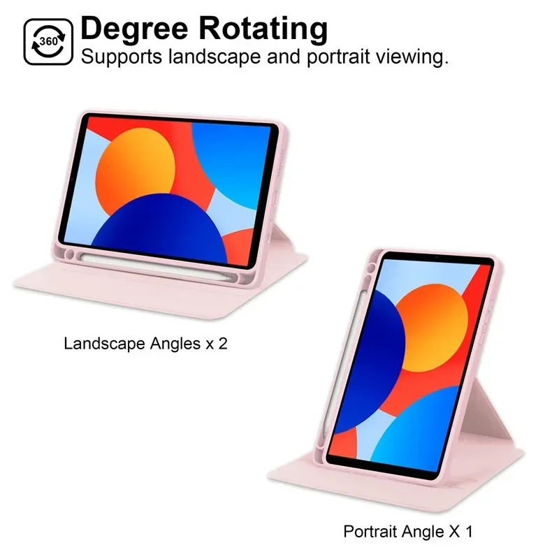 For Redmi Pad SE 8.7 2024 Case 360 Rotating Acrylic back cover Shell Xiaomi Redmi Pad SE PadSE 8 7 Inch 4G Tablet Cover Funda 6