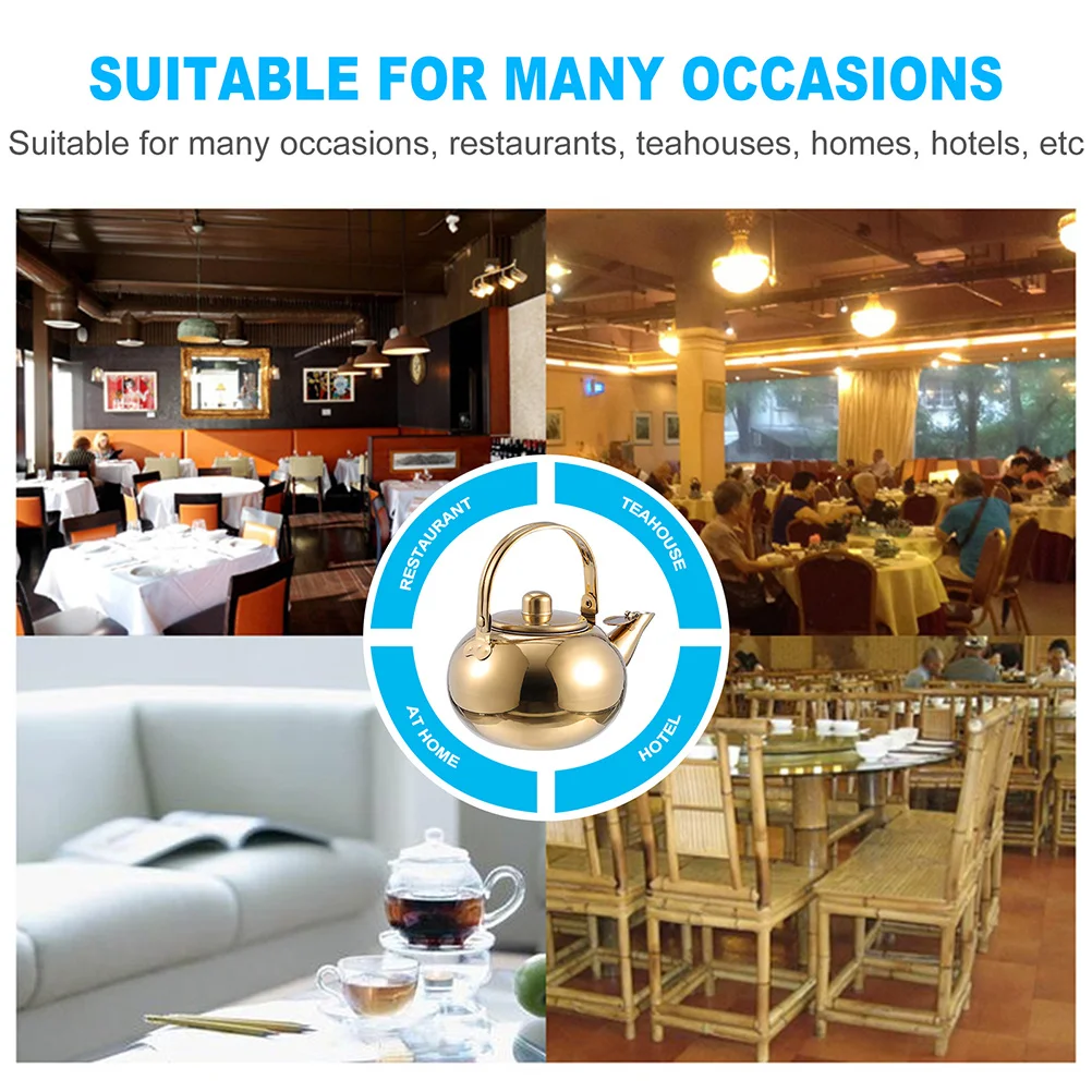 

Portable Tea Kettle Stainless Steel Boiling Teapot Large Capacity Heat Resistant Lightweight For Home Use Tea