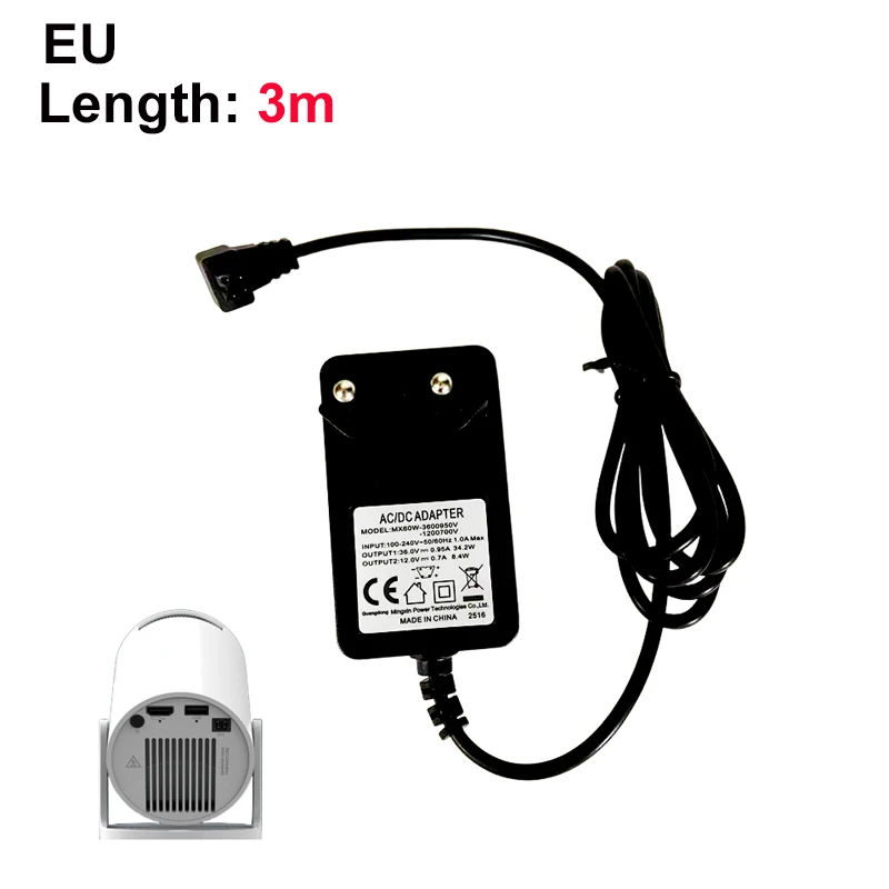 DITONG HY300pro+ Projektor 1,2/3m Original Verlängertes Stromadapter DC-Kabelverlängerung Geeignet für Magcubic HY300 Pro+ Projektor – Detail 13