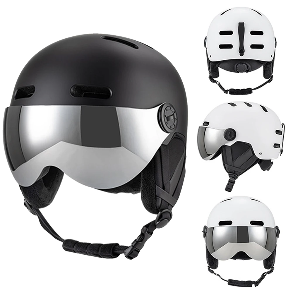 Casco de esquí de invierno, casco de Snowboard con gafas, casco de esquí, carcasa protectora de ABS, casco de bicicleta de espuma EPS para hombres y mujeres