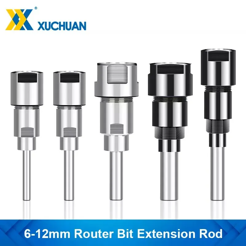 1PC Milling Cutter Extension Rod 6mm 1/4'' 8mm 12mm Shank Collet Engraving Machine Extension Router Bit Tool Holder