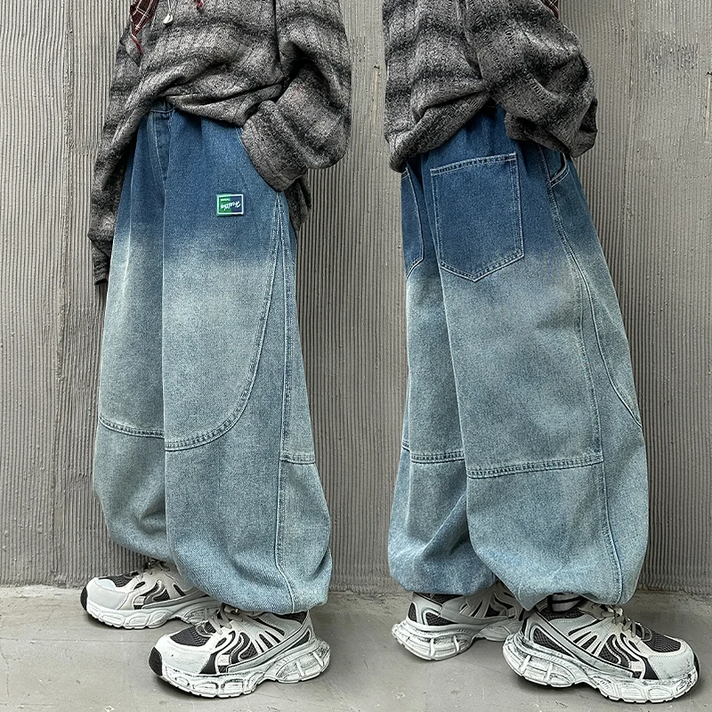 

Brief Style Children Gradient Blue Denim Tapered Fit Jeans for Kids Boy Casual Pants Jogger Jeans Trousers 5 6 7 8 9 11 13 14 Y