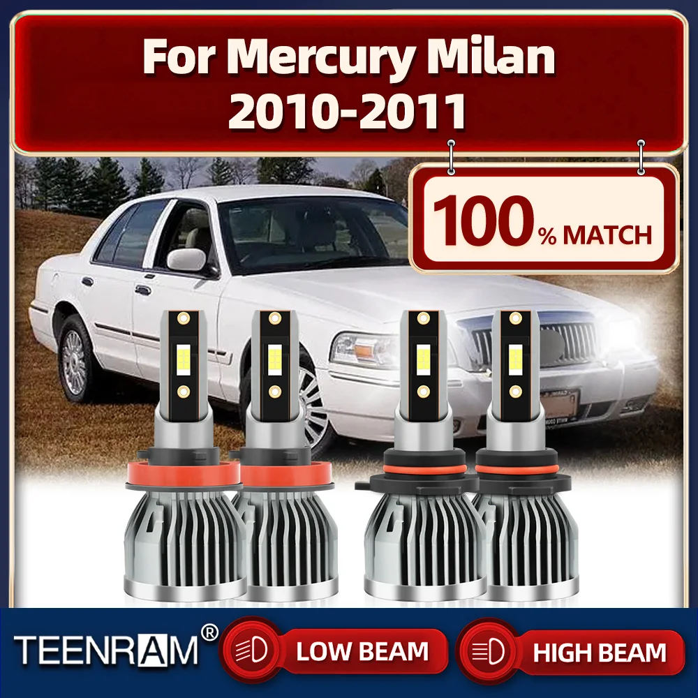 

240W Canbus LED Headlight Bulbs 40000LM Super Bright Car Headlamps 6000K White 12V Plug And Play For Mercury Milan 2010 2011