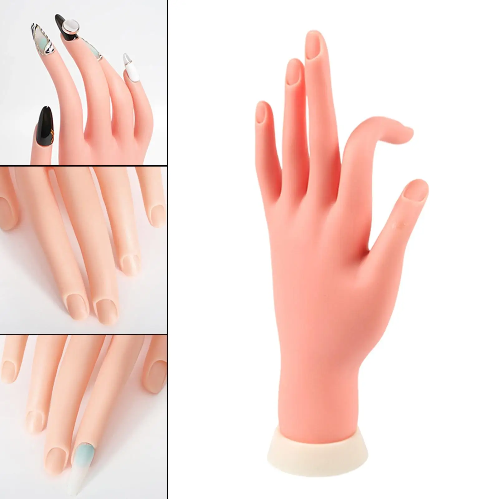 2x Ręka Treningowa do Manicure, Ćwiczeń Paznokci, DIY, Ekspozycja Paznokci, Lewa Ręka