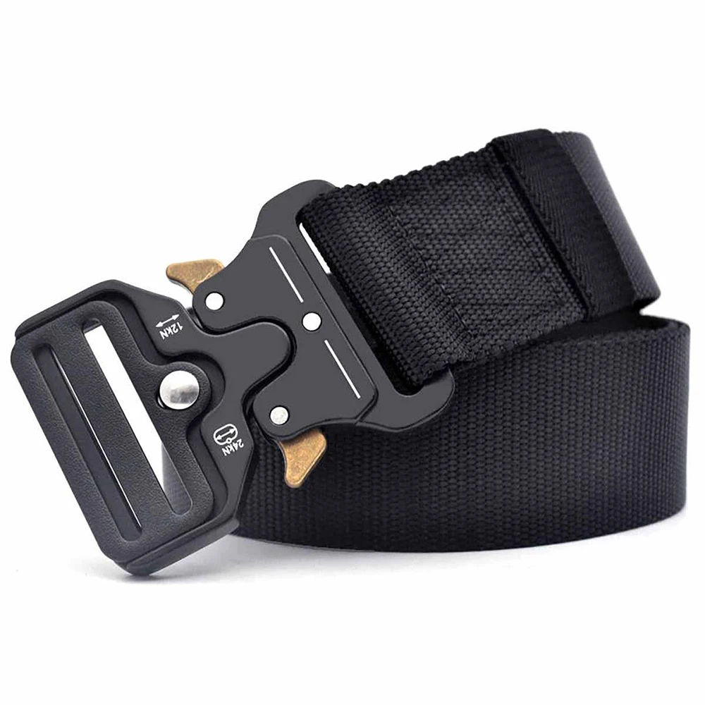 

Men's Tactical Belt Heavy Duty Nylon Work Belt with Quick Release Metal Buckle Military Style EDC Gear - Fast US Shipping