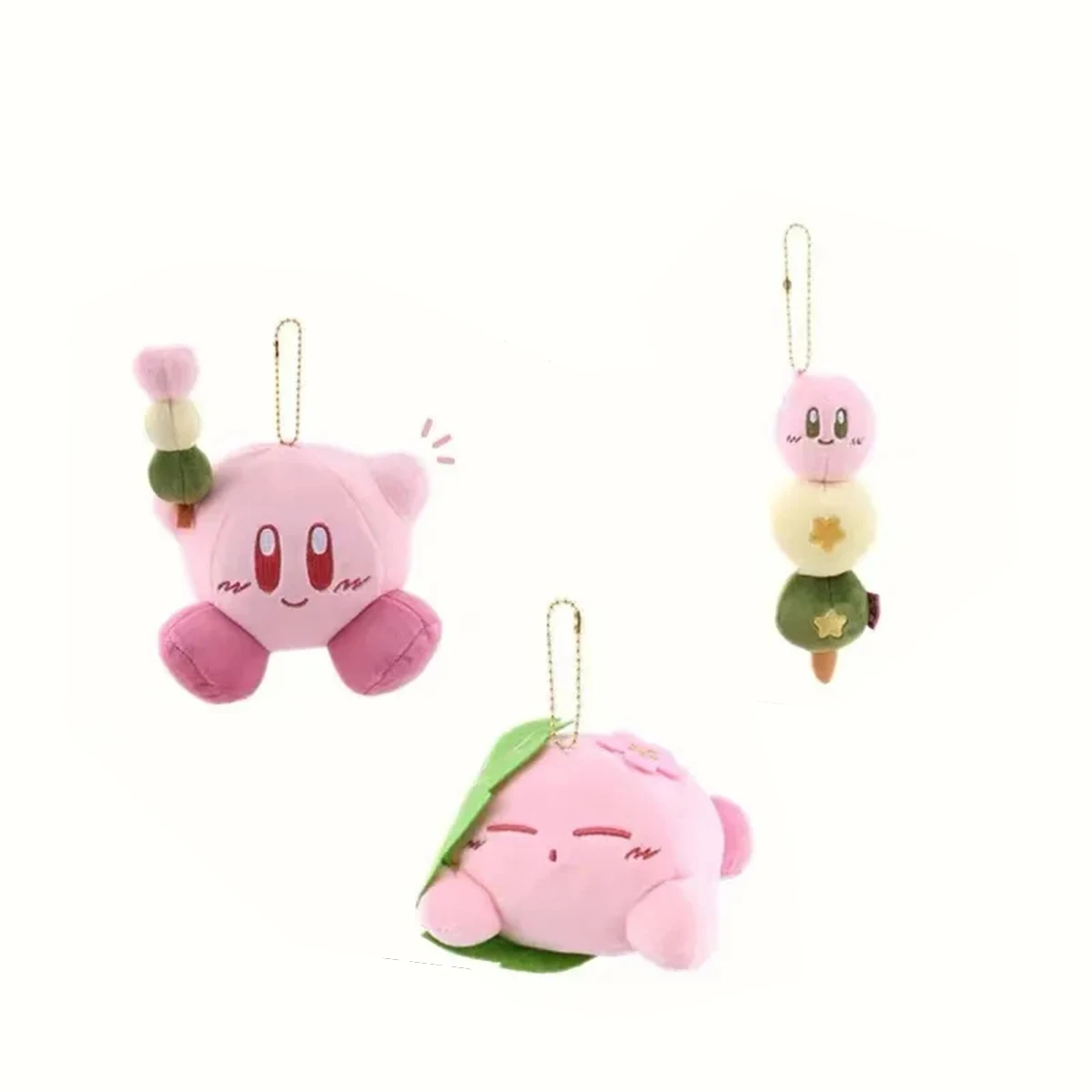 Kirby Game Animation Peripheral Toys Japanese Wagashi Cake Box Cherry Blossom Tricolor Bunny Cartoon Schoolbag Pendant