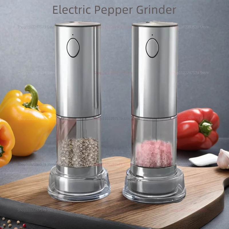 مجموعة مطحنة الملح والفلفل الكهربائية، قابلة لإعادة الشحن عبر USB، خشونة قابلة للتعديل، أدوات مطبخ مطحنة أوتوماتيكية ذات سعة كبيرة