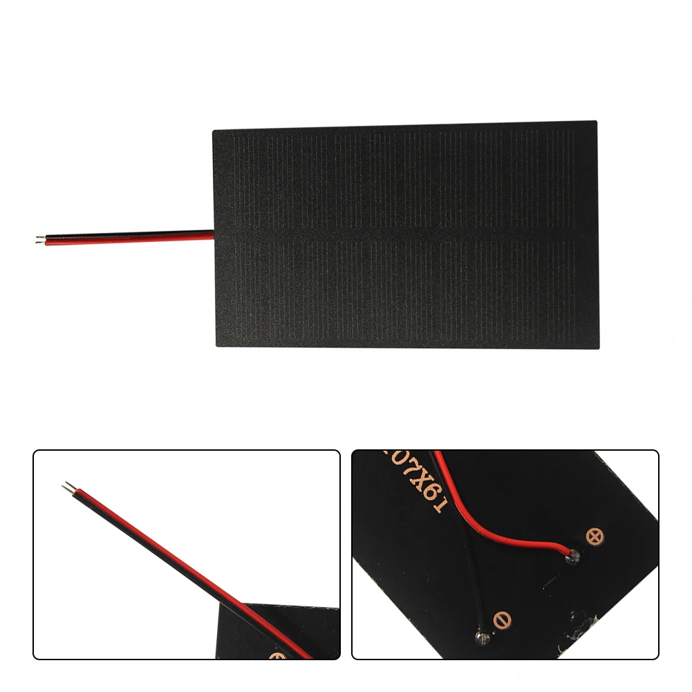2 Pieces 1W 5V Solar Panels with Wire Charging 3 7V to 5V Batteries for Suitable for Portable Solar Projects and Low Power