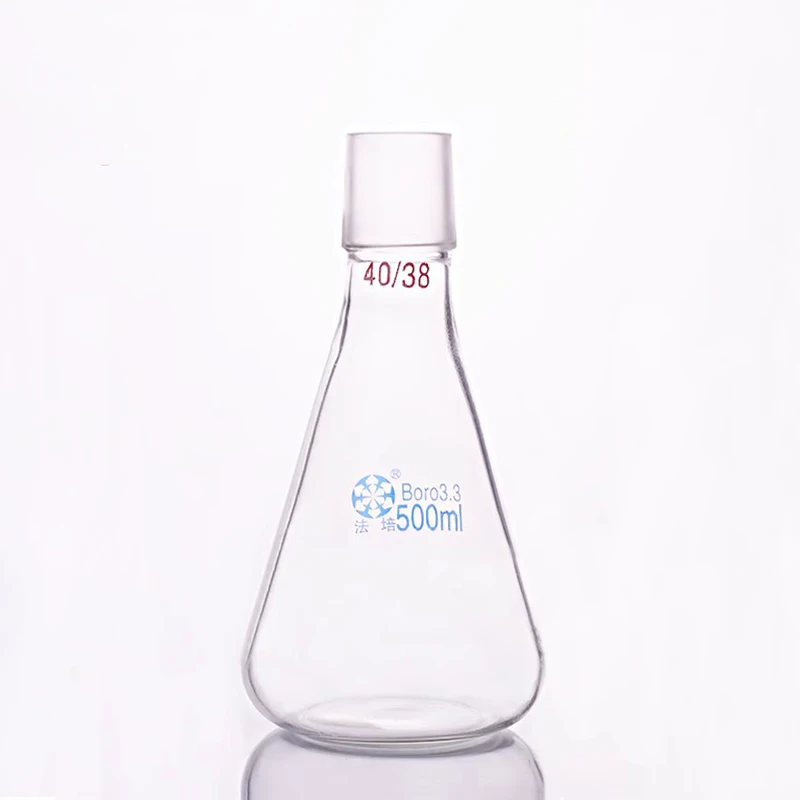 FAPE Conical flask,Standard ground-in mouth 200mL-500mL-10000mL,Male Joint 40/38,Heavy wall Erlenmeyer flask without tick mark