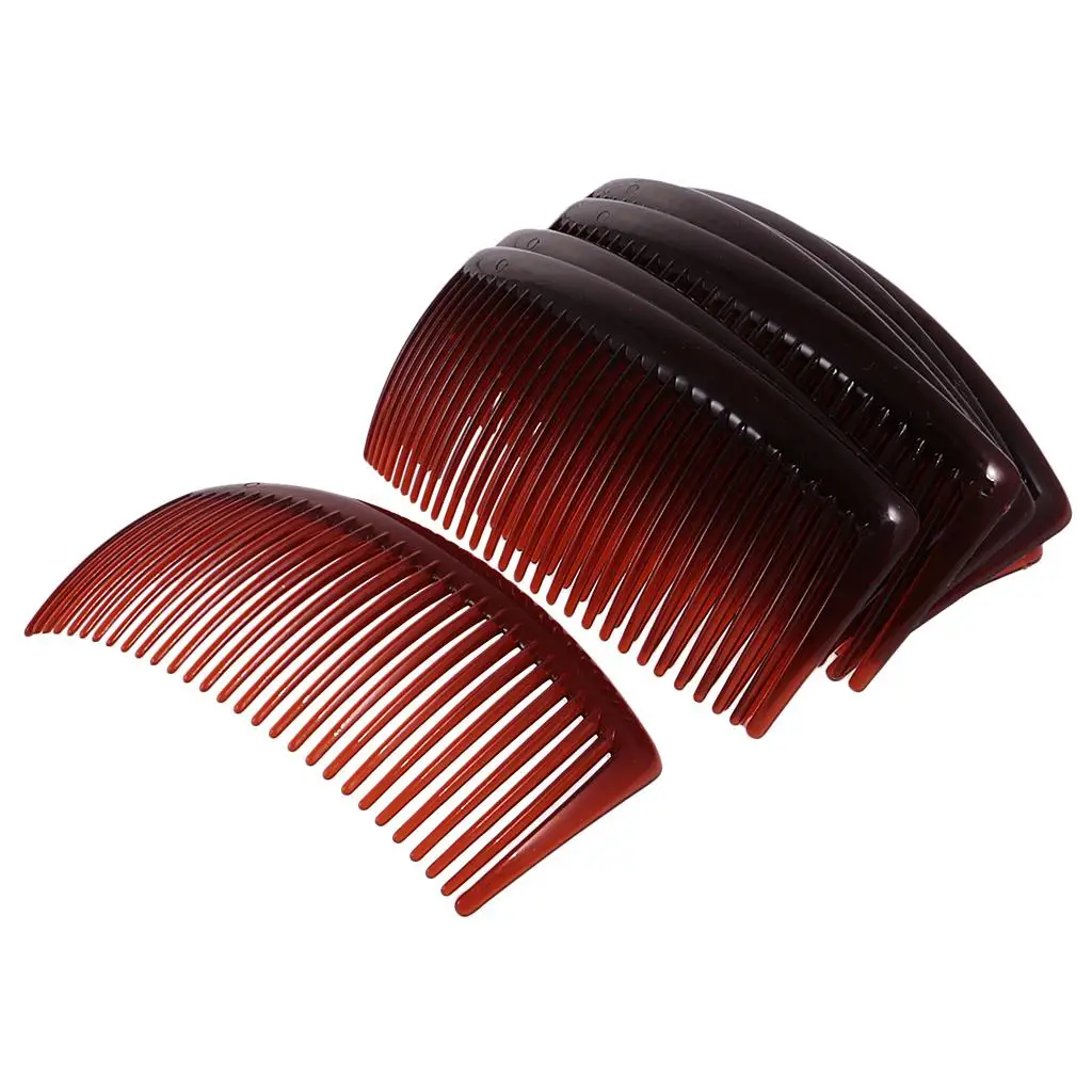 12개 갈색 검은색 머리 빗 대형 플라스틱 11x4.5cm 긴 머리 액세서리