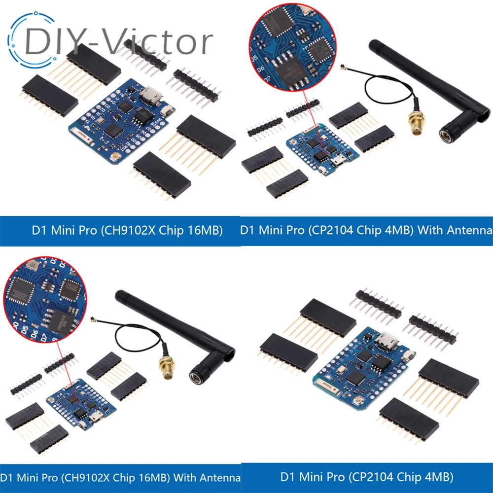 ESP8266 ESP-8266EX WIFI Development Board Serial 16M CH9102 bytes external antenna connector  4M CP2104 With Antenna